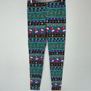 Planet Gold Fair Isle Holiday Leggings - Multicolor, Medium